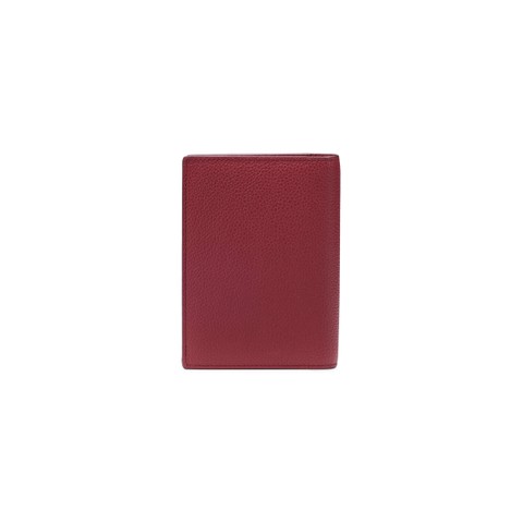Burgundy tumbled leather passport case - Santoni - 4