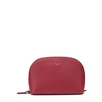 Burgundy tumbled leather pouch - Santoni - 1