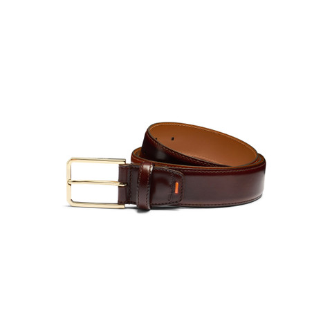 Brown leather adjustable belt - Santoni - 1