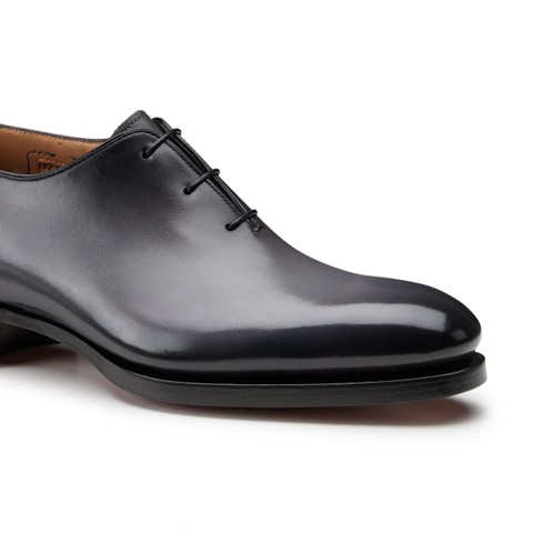 Zapatos Oxford con cordones de cuero gris para hombre - Santoni - 5