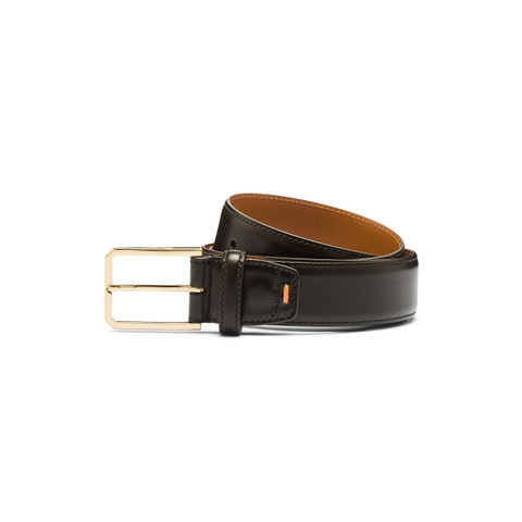 Brown leather adjustable belt - Santoni - 1