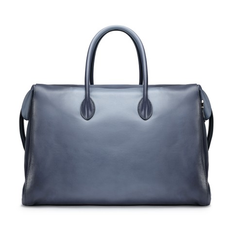 Light blue leather weekend bag - Santoni - 4