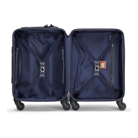 Blue printed leather travel suitcase - Santoni - 5