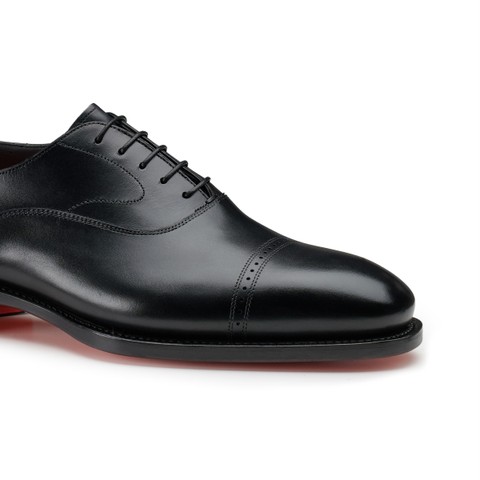 Men's black leather Oxford lace-up - Santoni - 5