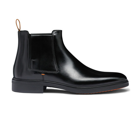 Men's black leather Easy boot - Santoni - 1