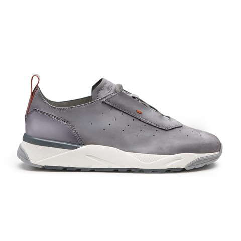 Men's grey nubuck sneaker - Santoni - 1