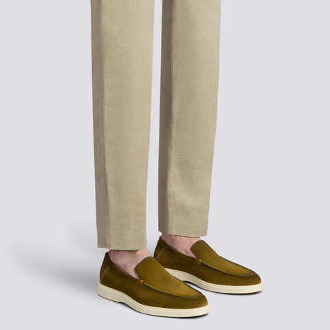 Grüne Loafer für Herren aus Wildleder - Santoni - 2