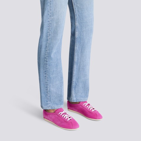 Women's pink suede sneaker - Santoni - 2