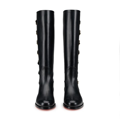 Women's black leather boot - Santoni - 4