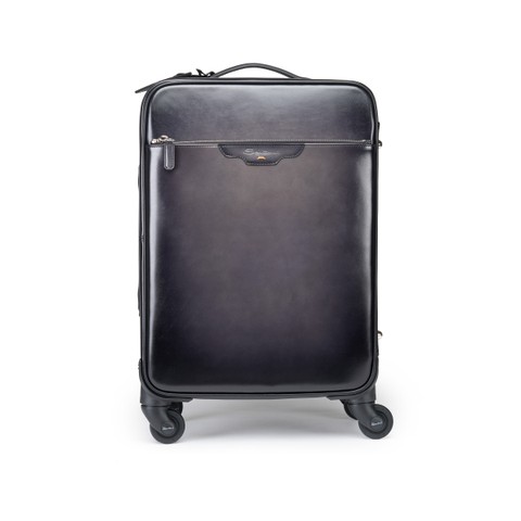 Schwarzer Reisekoffer aus Leder - Santoni - 1