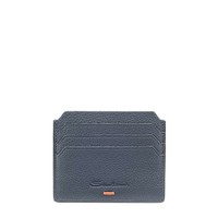 Blue tumbled leather credit card holder - Santoni - 1