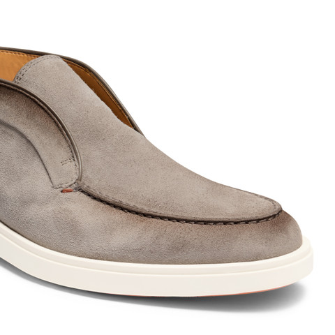Stivaletto desert da uomo in suede tortora - Santoni - 6