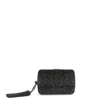 Black suede and strass clutch - Santoni - 1