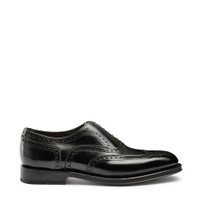 Men's polished black leather Oxford brogue - Santoni - 1