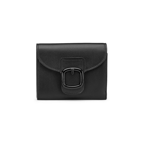 Black leather wallet with coin pocket - Santoni - 1
