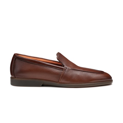 Men's brown leather loafer - Santoni - 1