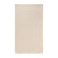 Beige linen, cashmere and silk scarf - Santoni - 1
