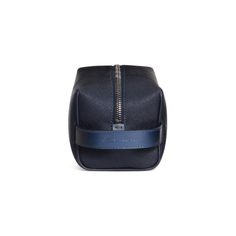 Blaue Pochette aus Leder und Nylon - Santoni - 3