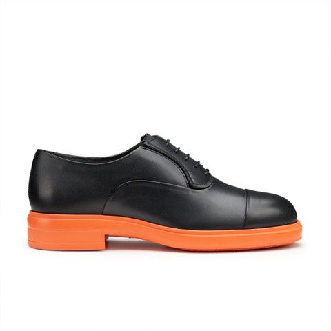 Women's black leather Easy Run lace-up - Santoni - 1