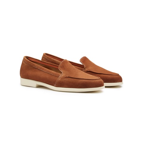 Women's brown suede loafer - Santoni - 3