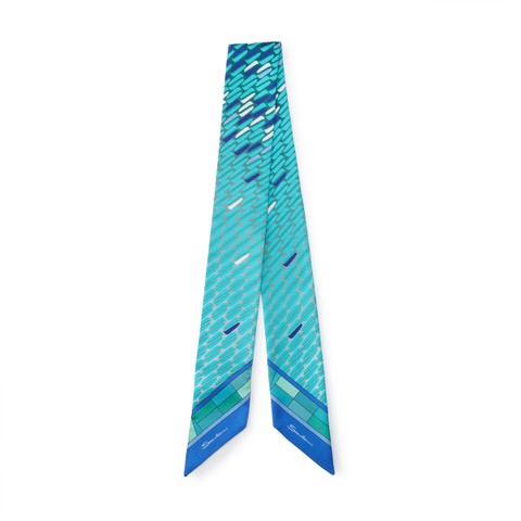 Light blue silk bandeaux - Santoni - 1