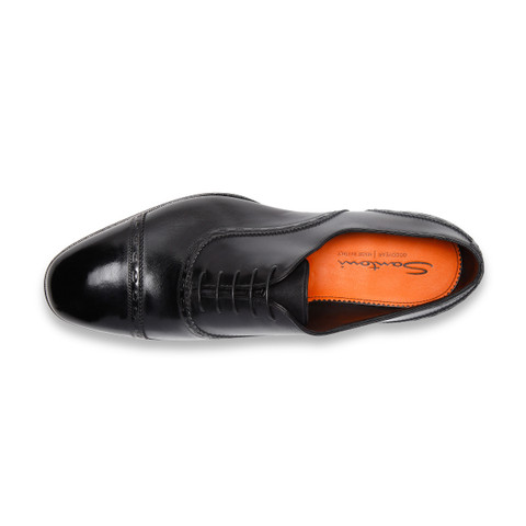 Men's black leather Oxford shoe - Santoni - 5