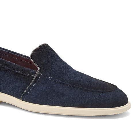 Blaue Loafer für Herren aus Wildleder - Santoni - 6