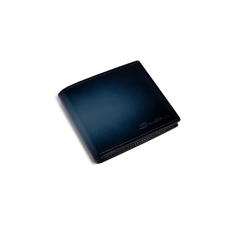 Blue leather wallet - Santoni - 3
