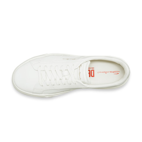 Men&rsquo;s white leather double buckle sneaker - Santoni - 5