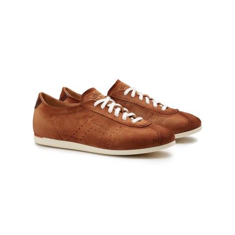 Sneaker da donna in suede marrone - Santoni - 2