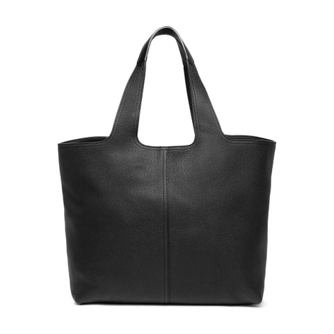 Black tumbled leather shoulder bag - Santoni - 4