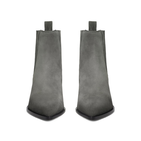 Women's grey suede texan ankle boot - Santoni - 4