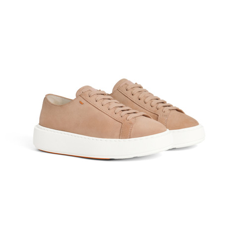 Sneaker en daim couleur naturelle pour femme - Santoni - 3
