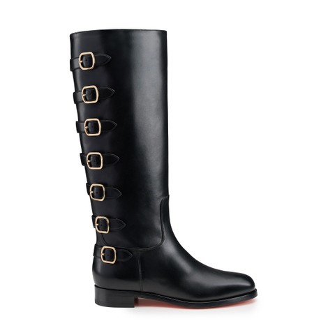 Women's black leather boot - Santoni - 1