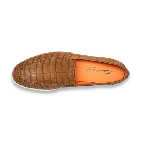 Men's brown alligator leather loafer - Santoni - 4