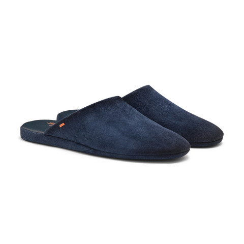 Men&rsquo;s blue suede slipper - Santoni - 4