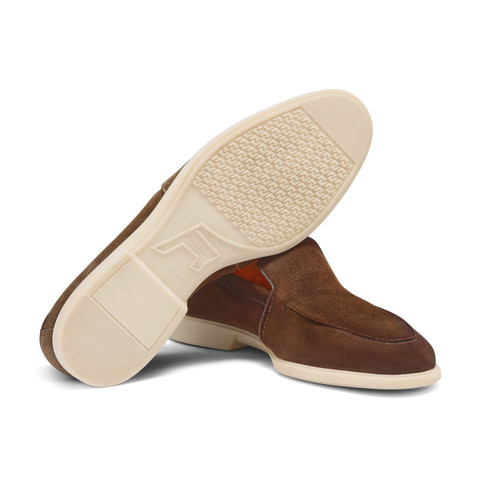 Men's brown suede loafer - Santoni - 3