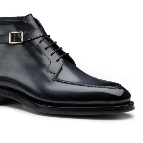 Men's grey leather ankle boot - Santoni - 6