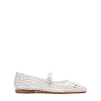 Women's white woven leather ballet flat - Santoni - 1