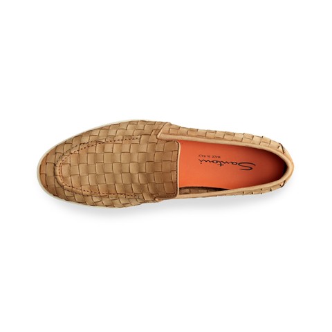Men's beige woven suede loafer - Santoni - 4