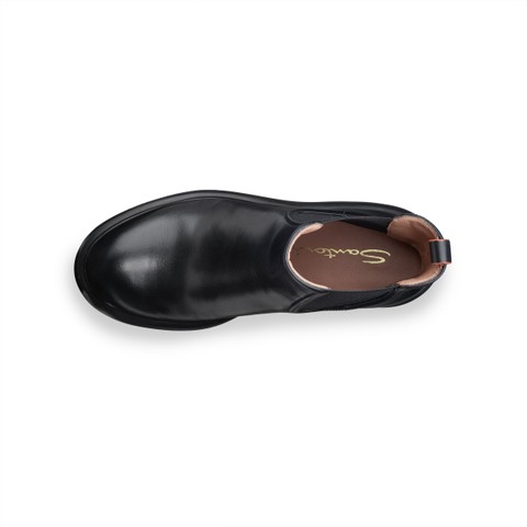 Women's black leather Easy Bubble ankle boot - Santoni - 5