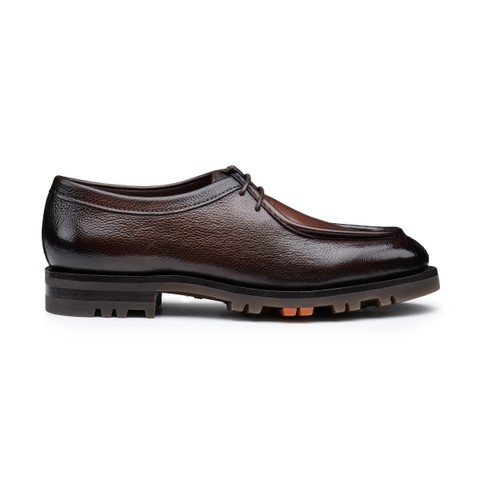 Men's dark brown leather lace-up shoe - Santoni - 1