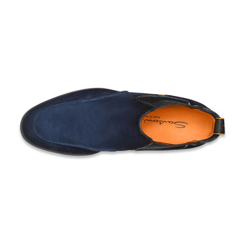 Men&rsquo;s blue suede Chelsea boot - Santoni - 5