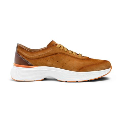 Men's light brown suede and leather Easy Bounce sneaker - Santoni - 1