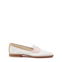 Mocassino penny da donna in pelle bianca, rosa e beige - Santoni - 1