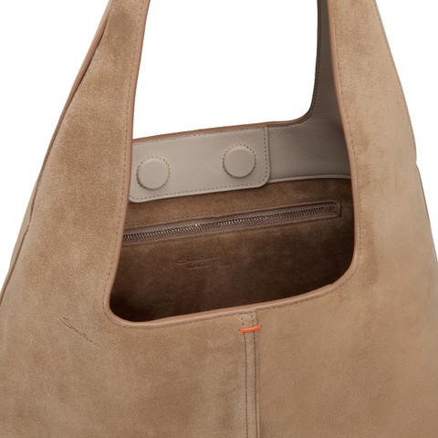 Beige suede shoulder bag - Santoni - 5