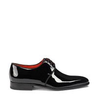 Men's black patent leather Derby shoe - Santoni - 1