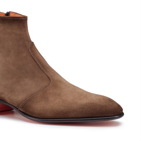 Stivaletto da uomo in suede marrone - Santoni - 5