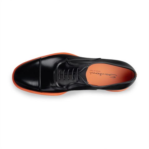 Men's black leather Easy Run lace-up - Santoni - 4