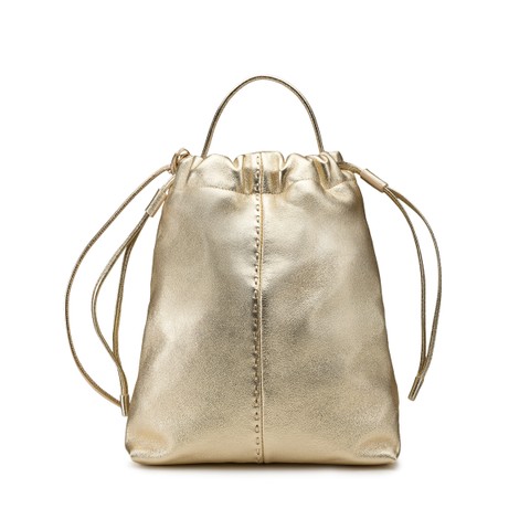 Gold leather crossbody bag - Santoni - 4